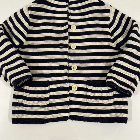 Baby Gap Striped Knit Bear Hoodie Sweater. - Picture 2 of 4